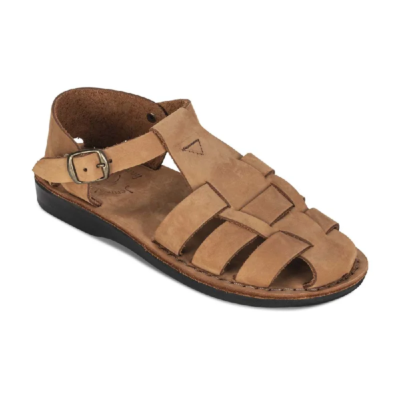 Men's sandals in a neutral color like black or brownDaniel - Leather Fisherman Sport Sandal | Camel Brown Nubuck Men's sandals in a neutral color like black or brownDaniel - Leather Fisherman Sport Sandal | Camel Brown Nubuck