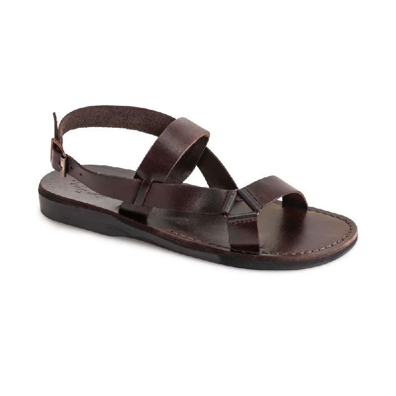 Men's sandals with a buckle closureJubal - Leather Open Toe Sandal | Brown