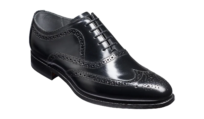 Men's Oxford shoes with a smooth leather upper and a leather soleHampstead - Black Hi-Shine Men's Oxford shoes with a smooth leather upper and a leather soleHampstead - Black Hi-Shine