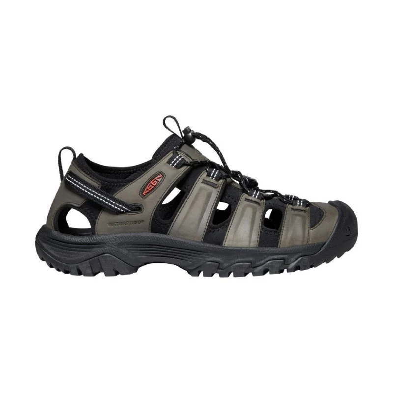 Men's sandals with a perforated leather upper for ventilationKEEN Men's Targhee III Sandal - Grey/Black Men's sandals with a perforated leather upper for ventilationKEEN Men's Targhee III Sandal - Grey/Black