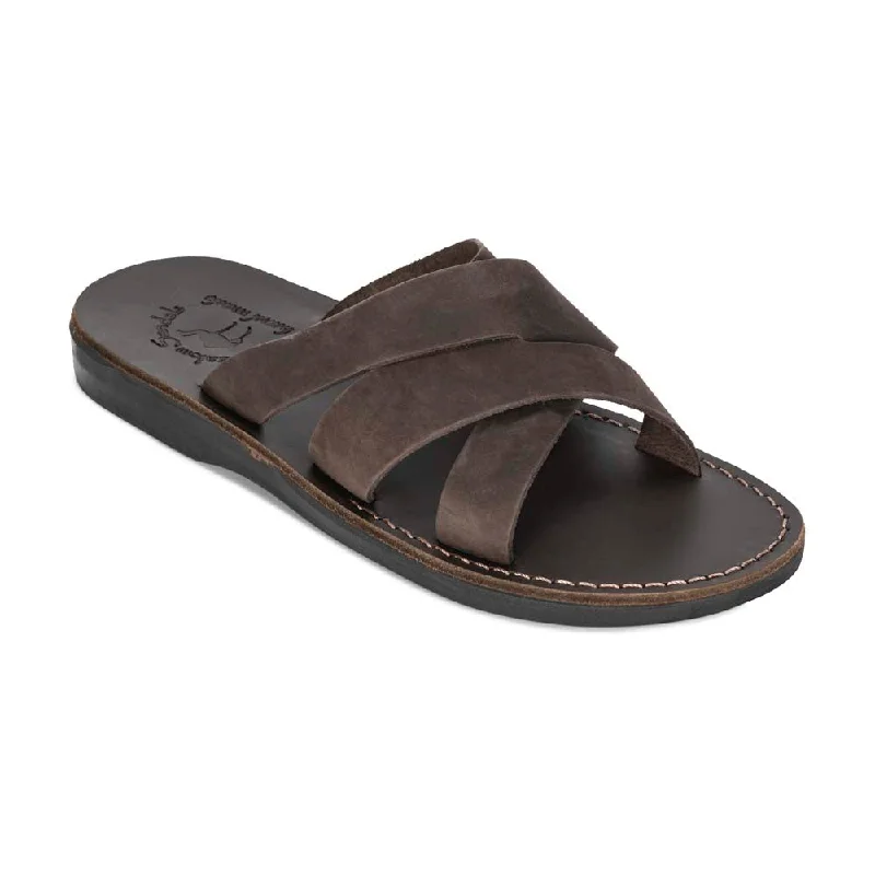 Flip - flop style men's sandals for beach wearAxel - Leather Coastal Sandal | Brown Nubuck Flip - flop style men's sandals for beach wearAxel - Leather Coastal Sandal | Brown Nubuck