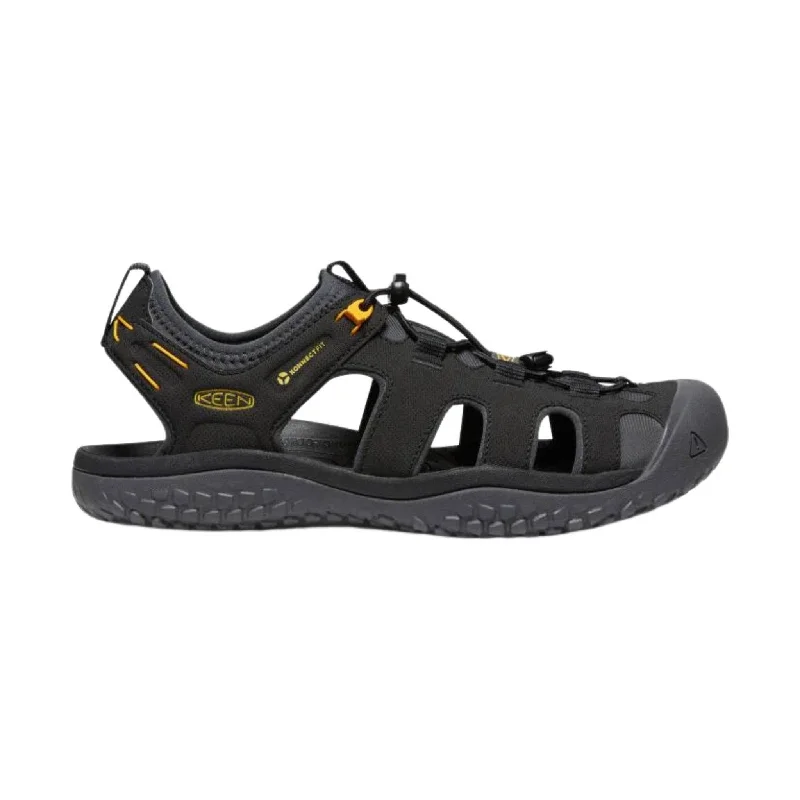 Men's sandals in a neutral color like black or brownKEEN Men's Solr Sandal - Black/Gold Men's sandals in a neutral color like black or brownKEEN Men's Solr Sandal - Black/Gold