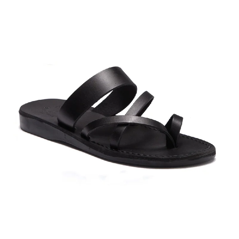 Men's sandals with a flexible sole for easy movementExodus - Leather Strappy Sandal | Black Men's sandals with a flexible sole for easy movementExodus - Leather Strappy Sandal | Black