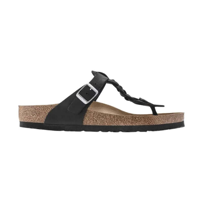 Men's sandals with a buckle closureBirkenstock Gizeh Braided Sandals - Oiled Leather Black Men's sandals with a buckle closureBirkenstock Gizeh Braided Sandals - Oiled Leather Black