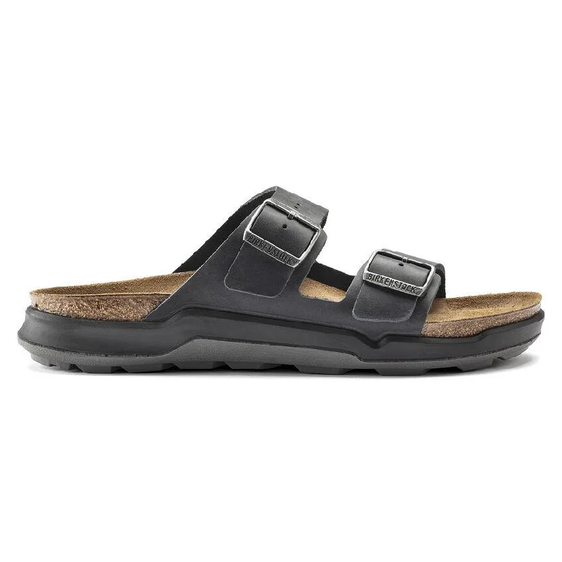 Flip - flop style men's sandals for beach wearBirkenstock Men's Arizona Rugged Cross Town Black Oiled Leather Flip - flop style men's sandals for beach wearBirkenstock Men's Arizona Rugged Cross Town Black Oiled Leather
