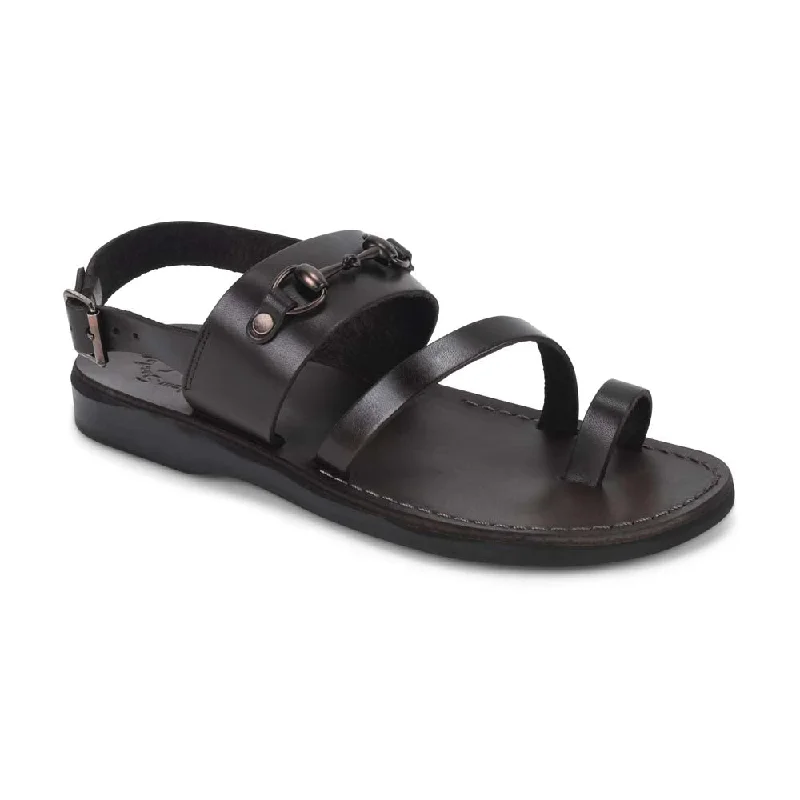 Men's sandals in a neutral color like black or brownEliphaz - Leather Buckle Sandal | Brown Men's sandals in a neutral color like black or brownEliphaz - Leather Buckle Sandal | Brown