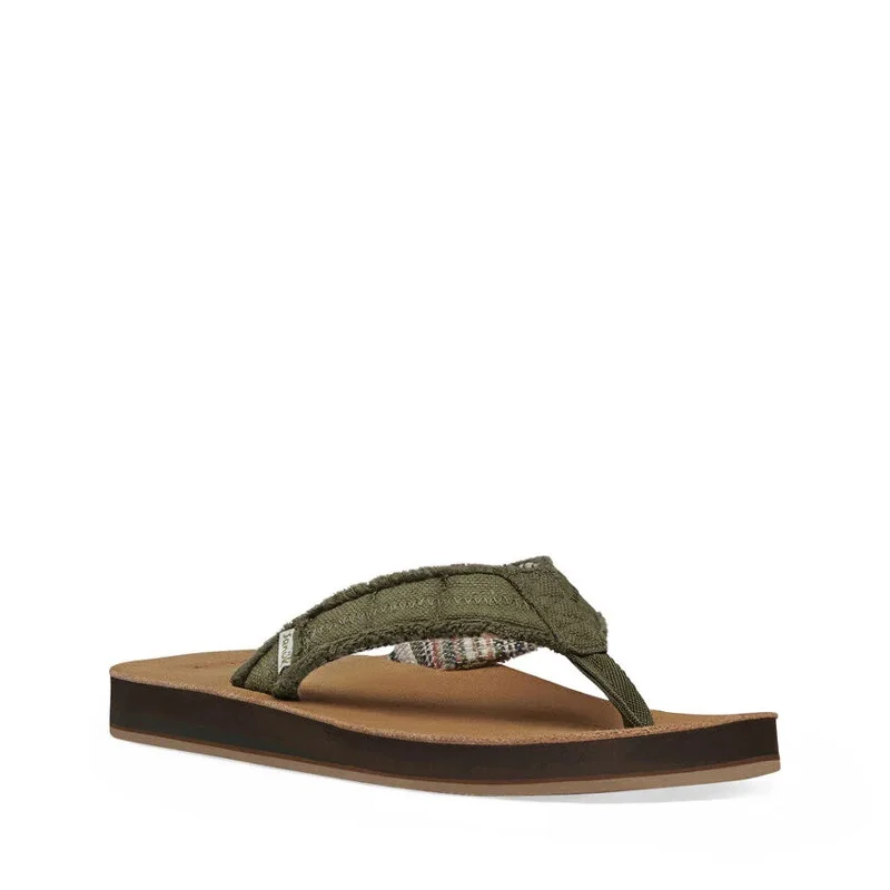 Men's sandals with a buckle closureMen's Shoes Sanuk FRAID NOT SOFT TOP Casual Flip Flop Sandals 1116736 DARK OLIVE Men's sandals with a buckle closureMen's Shoes Sanuk FRAID NOT SOFT TOP Casual Flip Flop Sandals 1116736 DARK OLIVE