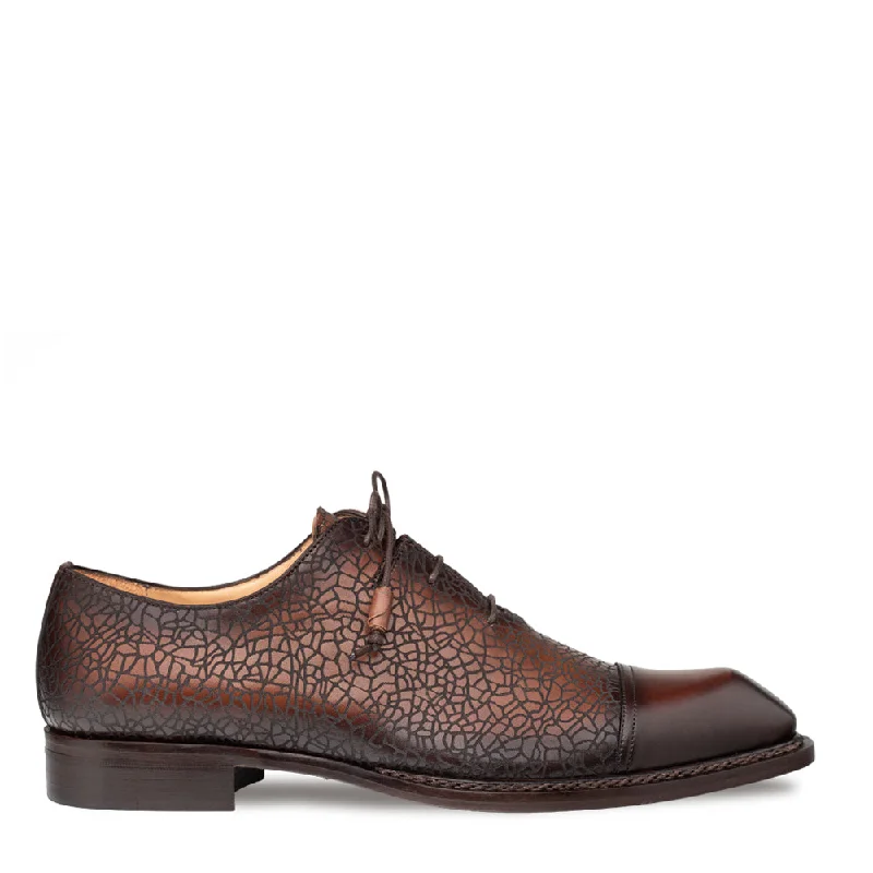 Men's Oxfords in a dark burgundy leather for a unique styleAsymmetric Embossed Calf Oxford Men's Oxfords in a dark burgundy leather for a unique styleAsymmetric Embossed Calf Oxford