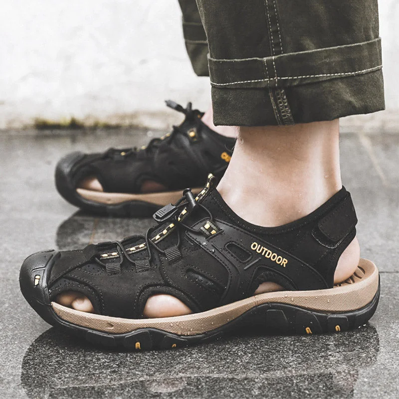 Men's sandals with a stretchy strap for a better fitMen Summer Fashion Outdoor Leather Sandals Men's sandals with a stretchy strap for a better fitMen Summer Fashion Outdoor Leather Sandals