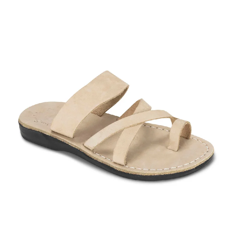 Men's sandals with a padded heelThe Good Shepherd - Leather Toe Loop Sandal | White Nubuck Men's sandals with a padded heelThe Good Shepherd - Leather Toe Loop Sandal | White Nubuck