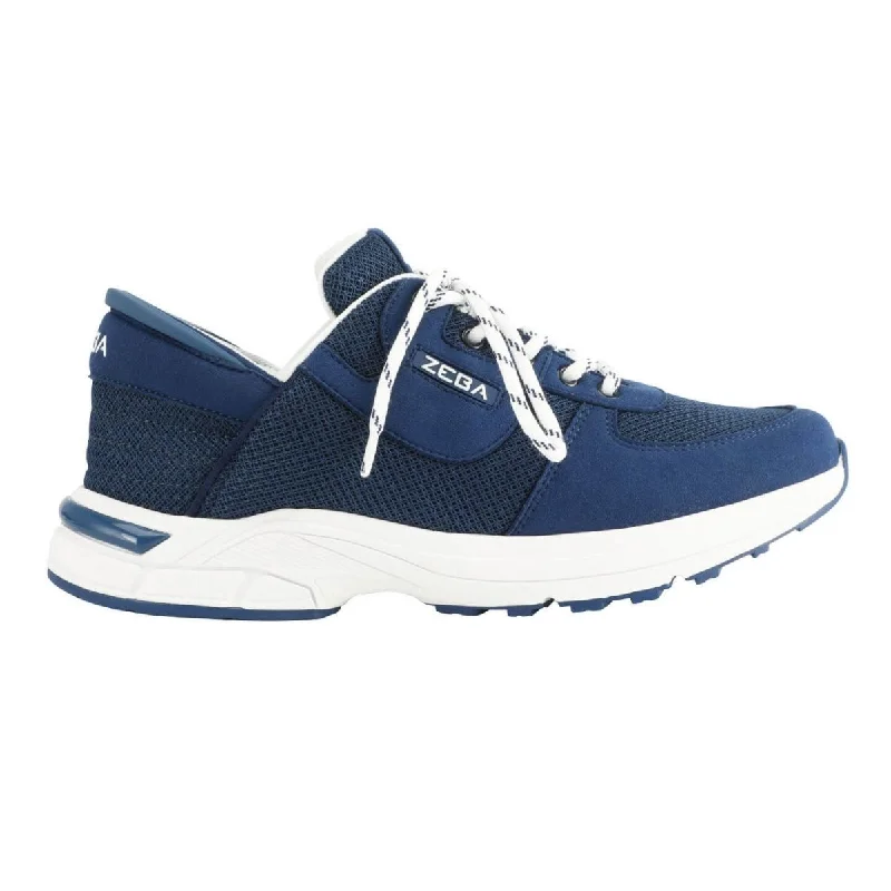 Men's Oxfords with a low - heeled design and a square toeZeba Men's Royal Navy/White Slip On Men's Oxfords with a low - heeled design and a square toeZeba Men's Royal Navy/White Slip On