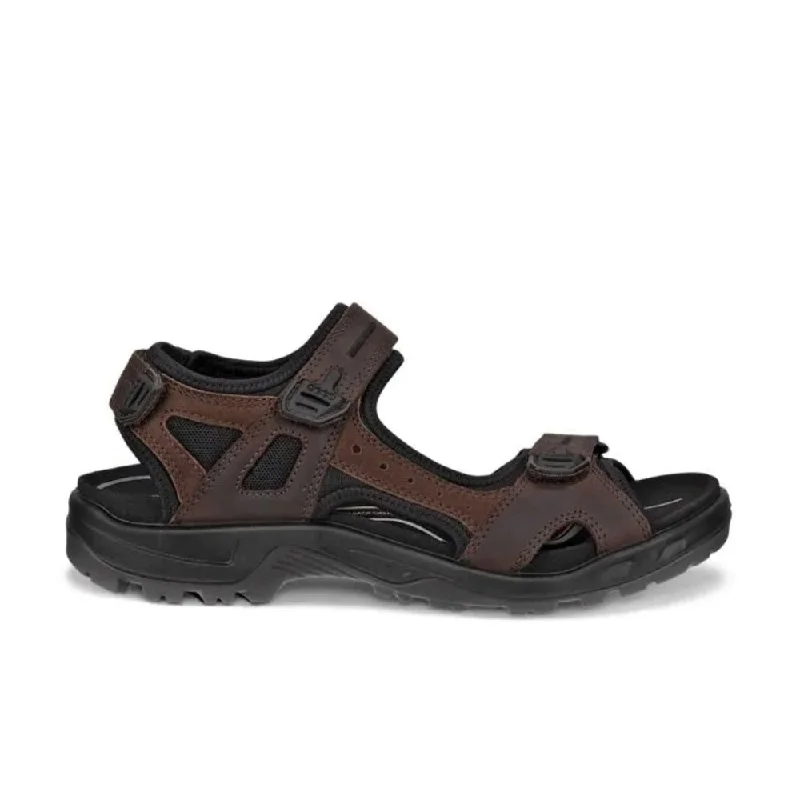 Men's sandals with a perforated leather upper for ventilationEcco Men's Yucatan Sandal - Mocha Men's sandals with a perforated leather upper for ventilationEcco Men's Yucatan Sandal - Mocha
