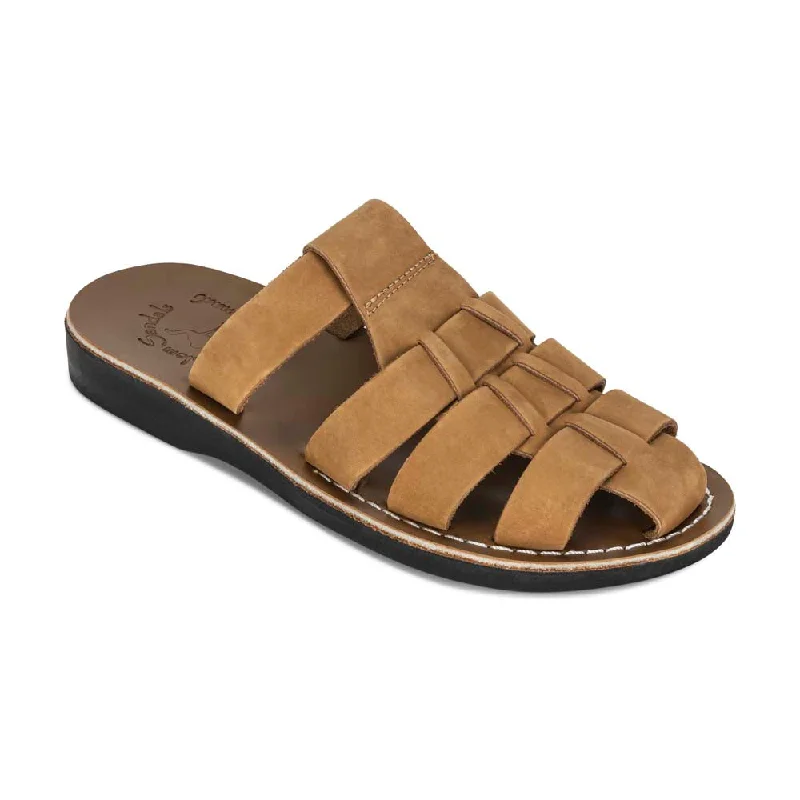 Men's sandals with a shock - absorbing insoleMichael Slide - Leather Pacific Slide Sandal | Tan Nubuck