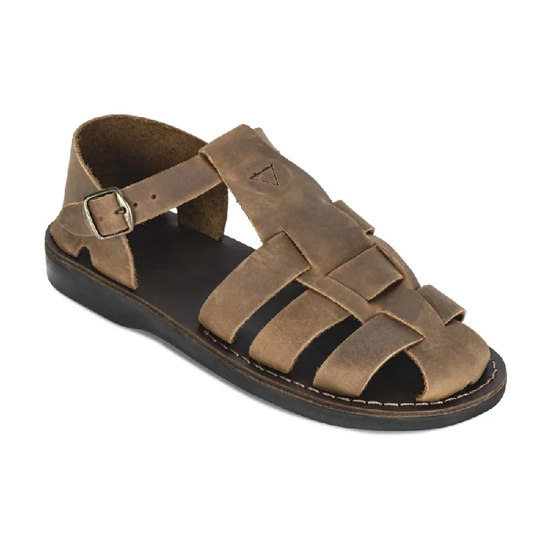 Men's sandals with a contrast stitching detailDaniel - Leather Fisherman Sport Sandal | Oiled Brown Men's sandals with a contrast stitching detailDaniel - Leather Fisherman Sport Sandal | Oiled Brown