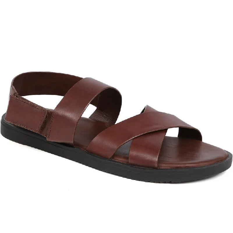 Men's sandals with a contrast stitching detailWorcester Leather Sandals - WORCESTER / 325 006 Men's sandals with a contrast stitching detailWorcester Leather Sandals - WORCESTER / 325 006