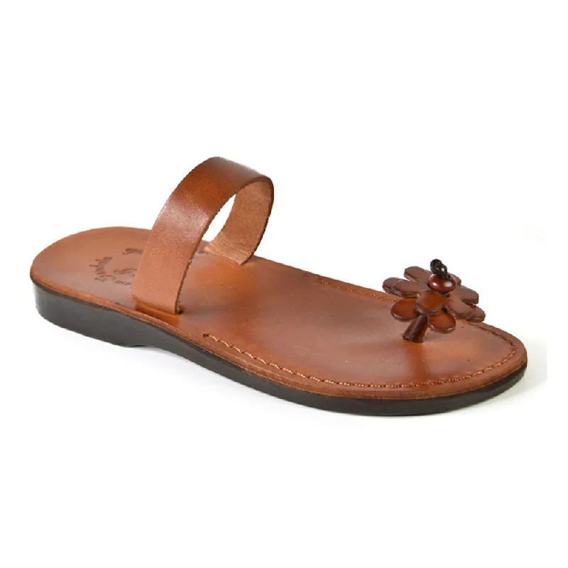 Men's sandals in a neutral color like black or brownEsther - Leather Flower Flip Flops | Honey Men's sandals in a neutral color like black or brownEsther - Leather Flower Flip Flops | Honey