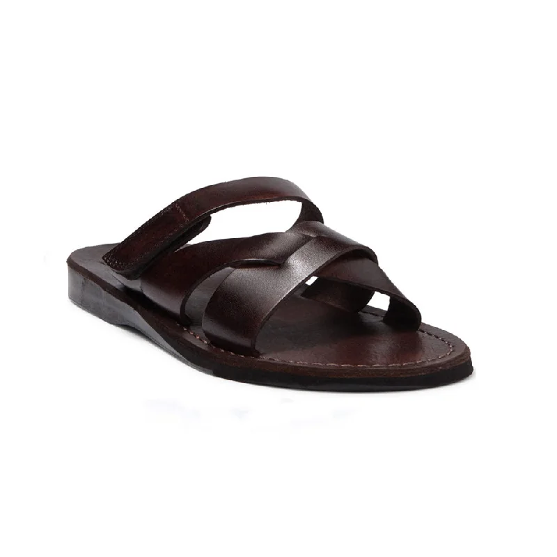 Men's sandals with a wide strap for supportPhilip - Leather Woven Strap Sandal | Brown Men's sandals with a wide strap for supportPhilip - Leather Woven Strap Sandal | Brown