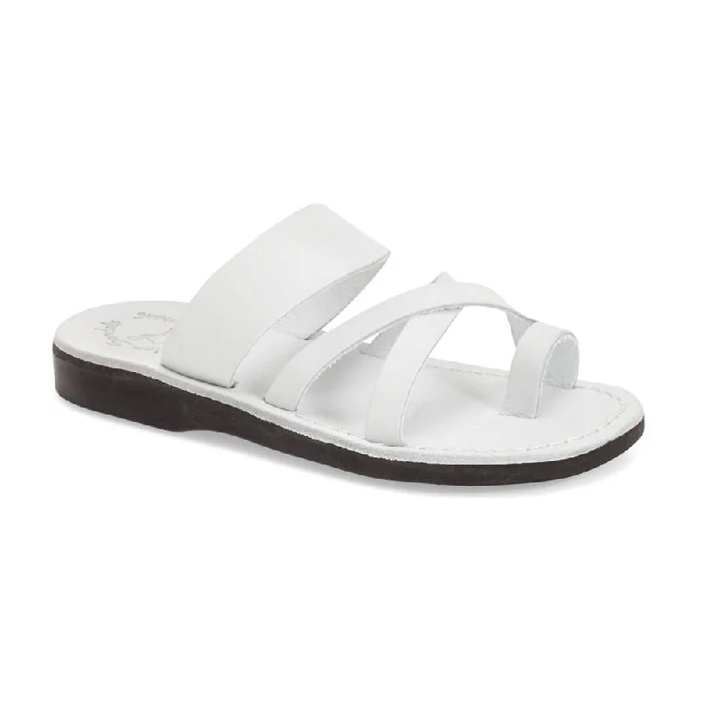 Men's sandals with a stretchy strap for a better fitThe Good Shepherd - Leather Toe Loop Slide | White Men's sandals with a stretchy strap for a better fitThe Good Shepherd - Leather Toe Loop Slide | White