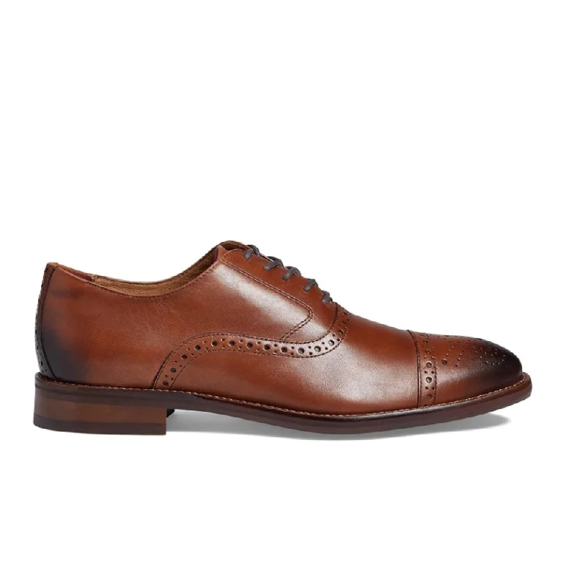 Men's Oxfords in a dark burgundy leather for a unique styleJohnston & Murphy Men's Conard 2.0 Cap Toe - Tan Men's Oxfords in a dark burgundy leather for a unique styleJohnston & Murphy Men's Conard 2.0 Cap Toe - Tan
