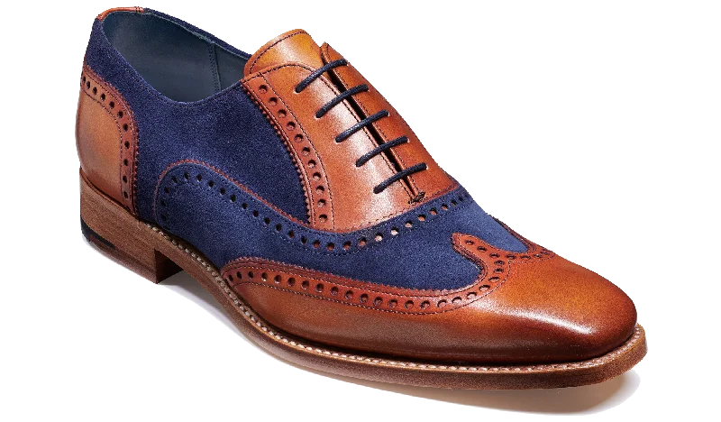 Men's Oxford shoes with a buckle closure and a pointed toeSpencer - Antique Rosewood / Navy Suede Men's Oxford shoes with a buckle closure and a pointed toeSpencer - Antique Rosewood / Navy Suede