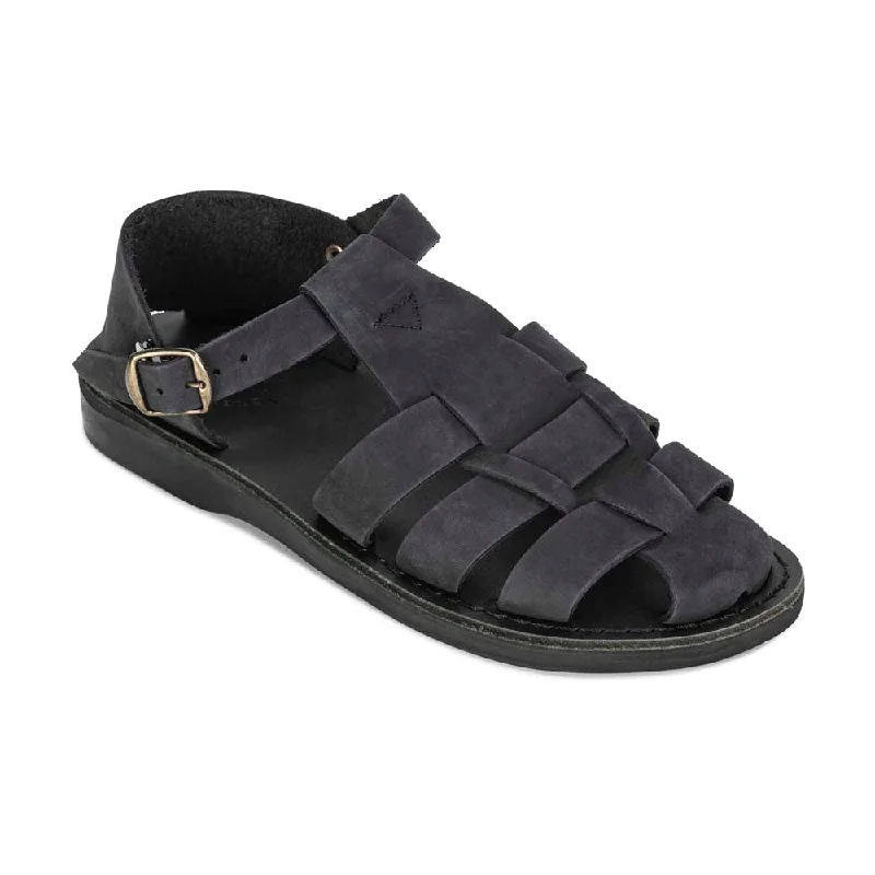 Men's sandals with a pointed toe for a stylish lookDaniel - Leather Fisherman Sport Sandal | Black Nubuck Men's sandals with a pointed toe for a stylish lookDaniel - Leather Fisherman Sport Sandal | Black Nubuck
