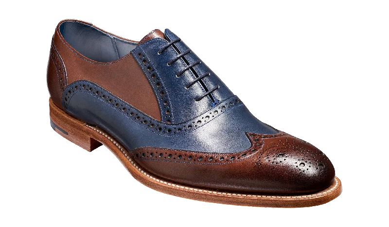 Men's Oxford shoes with a smooth leather upper and a leather soleValiant Multi - Ebony / Navy Hand Painted Men's Oxford shoes with a smooth leather upper and a leather soleValiant Multi - Ebony / Navy Hand Painted