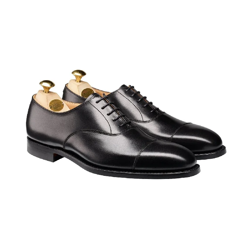 Men's Oxfords with a cap - toe design and a rubber heelHallam Black Calf (City Sole) Men's Oxfords with a cap - toe design and a rubber heelHallam Black Calf (City Sole)