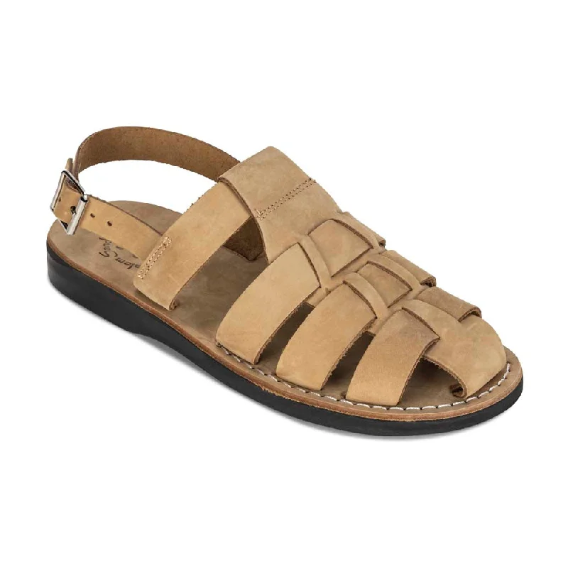 Men's sandals with a cushioned footbedMichael - Closed Toe Leather Fisherman Sandal | Yellow Nubuck Men's sandals with a cushioned footbedMichael - Closed Toe Leather Fisherman Sandal | Yellow Nubuck