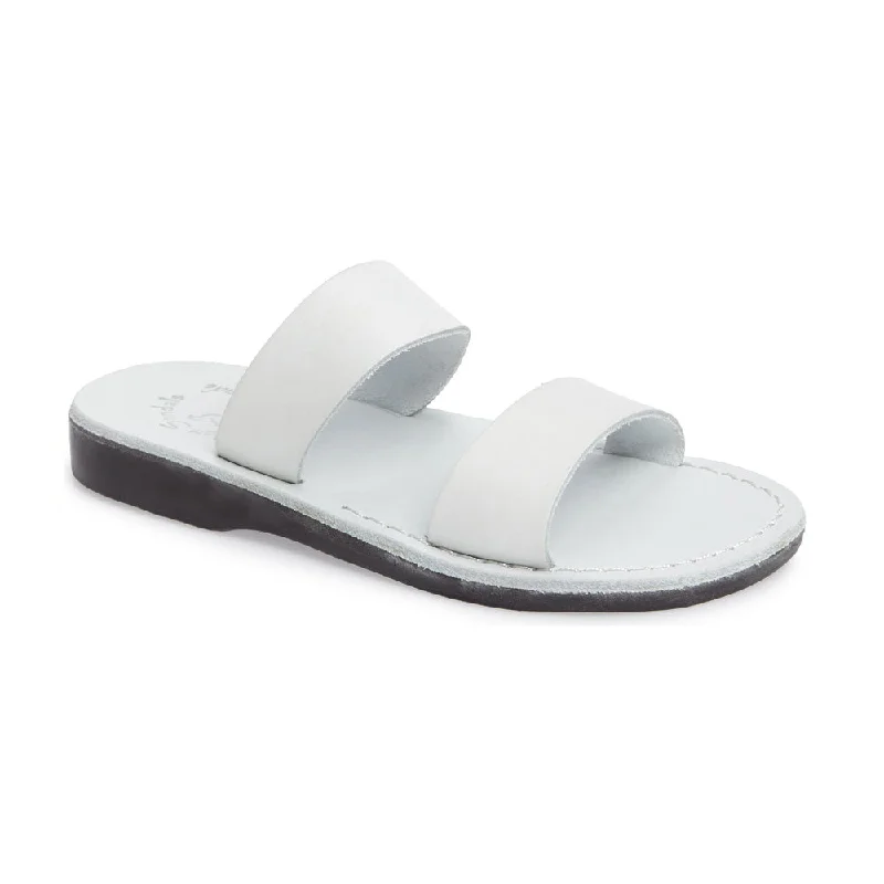 Men's sandals with a leather lining for comfortAviv - Leather Double Strap Sandal | White Men's sandals with a leather lining for comfortAviv - Leather Double Strap Sandal | White