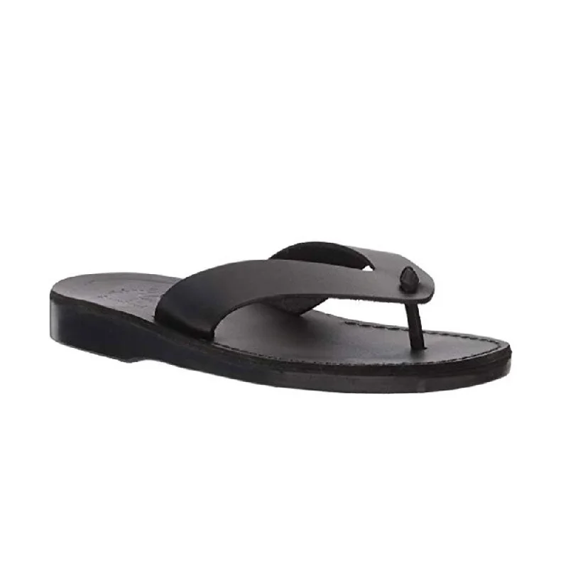 Men's sandals with a wide strap for supportSolomon - Leather Flip Flop Sandal | Black Men's sandals with a wide strap for supportSolomon - Leather Flip Flop Sandal | Black