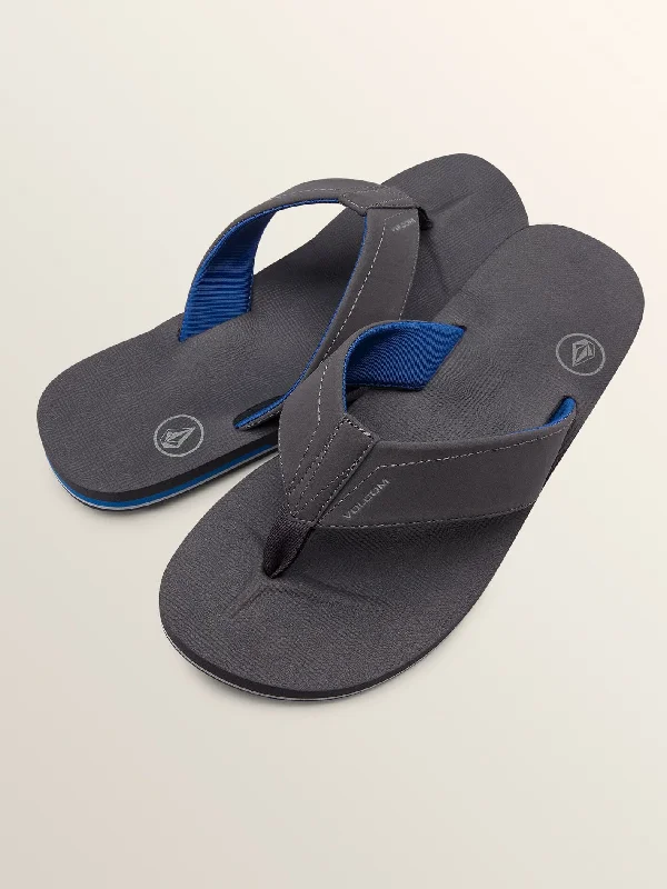 Men's sandals with a perforated leather upper for ventilationVolcom Victor Mens Sandal - Gunmetal Grey Men's sandals with a perforated leather upper for ventilationVolcom Victor Mens Sandal - Gunmetal Grey