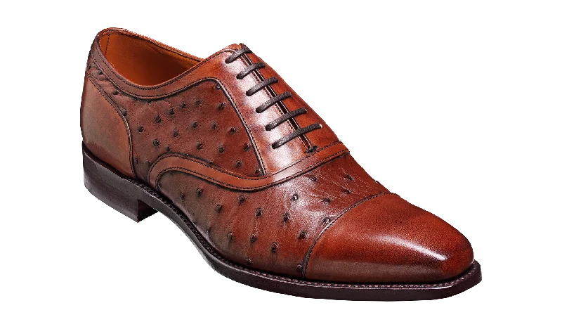 Men's Oxford shoes with a buckle closure and a pointed toePuccini – Brown Calf / Ostrich Men's Oxford shoes with a buckle closure and a pointed toePuccini – Brown Calf / Ostrich