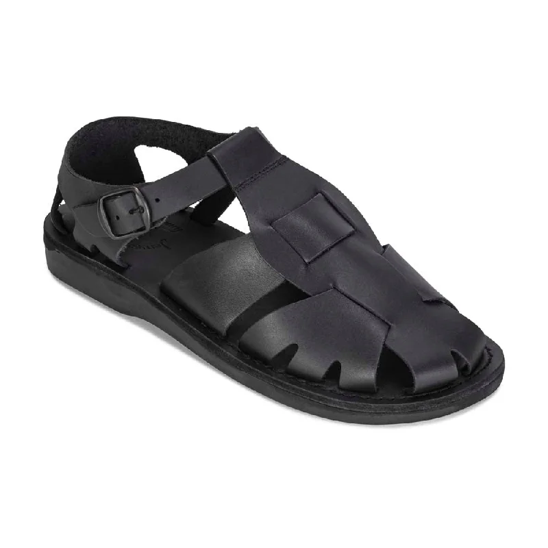 Men's sandals with a stretchy strap for a better fitFinn - Leather Nomad Sandal | Black Men's sandals with a stretchy strap for a better fitFinn - Leather Nomad Sandal | Black