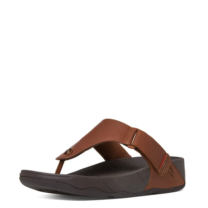 Men's sandals with a rubber sole for tractionFitFlop Men's Trakk II Sandals - Dark Tan Men's sandals with a rubber sole for tractionFitFlop Men's Trakk II Sandals - Dark Tan