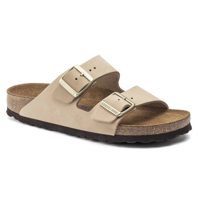 Men's sandals with a padded heelArizona Soft Footbed Nubuck Leather - Narrow