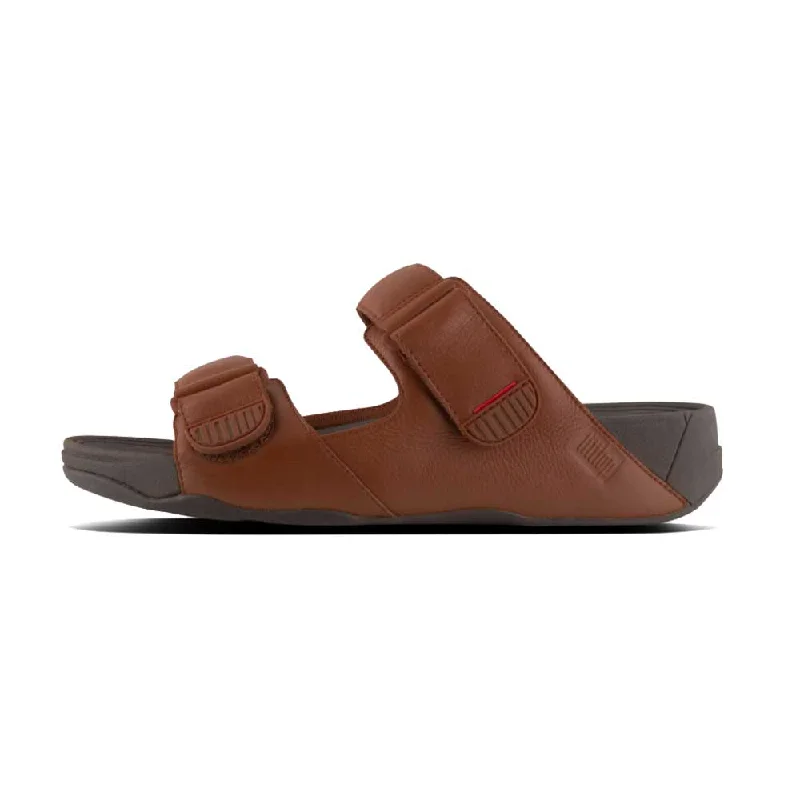 Men's sandals with a removable insole for cleaningFitFlop Men's Gogh Moc Slide Sandals - Dark Tan Men's sandals with a removable insole for cleaningFitFlop Men's Gogh Moc Slide Sandals - Dark Tan