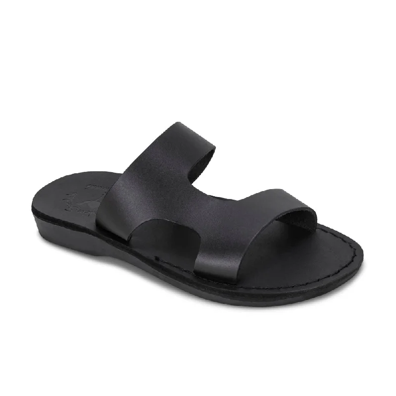 Men's sandals with a shock - absorbing insoleJune - Leather Side Strap Sandal | Black Men's sandals with a shock - absorbing insoleJune - Leather Side Strap Sandal | Black