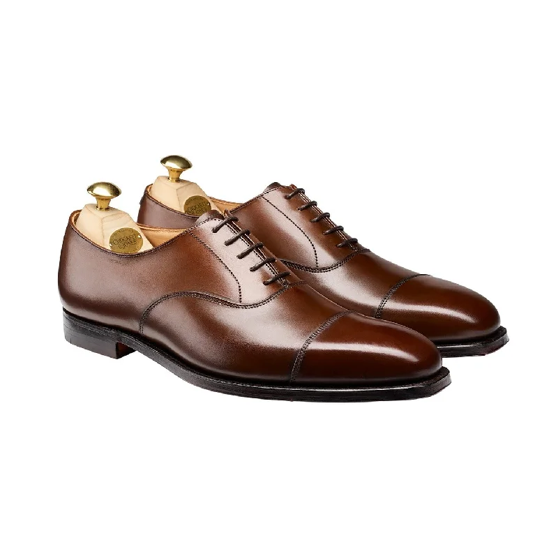 Men's Oxford shoes with a buckle closure and a pointed toeHallam Dark Brown Burnished Calf Men's Oxford shoes with a buckle closure and a pointed toeHallam Dark Brown Burnished Calf