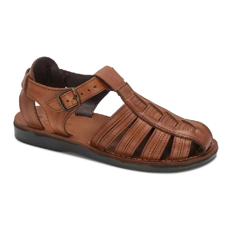 Men's sandals with a durable outer soleBarak - Leather Closed Toe Sandal | Honey