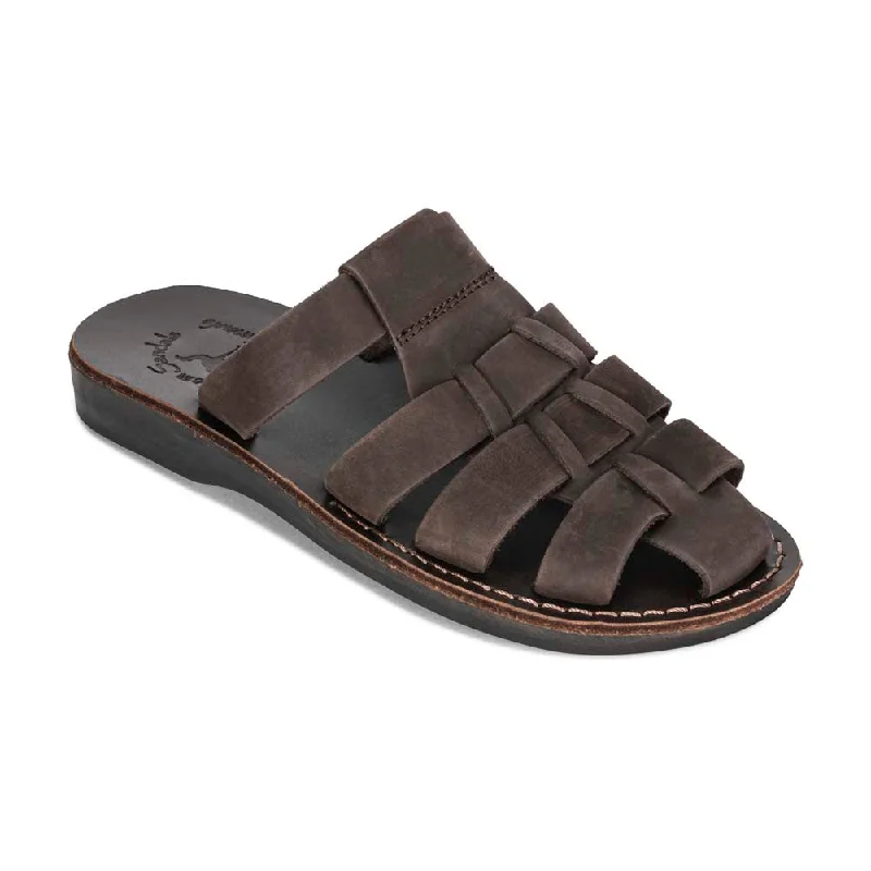 Men's sandals with a stretchy strap for a better fitMichael Slide - Leather Pacific Slide Sandal | Brown Nubuck Men's sandals with a stretchy strap for a better fitMichael Slide - Leather Pacific Slide Sandal | Brown Nubuck