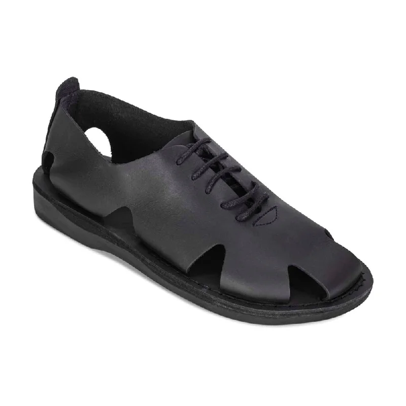 Men's sandals with a rubber sole for tractionRiver - Leather Lace-Up Sandal | Black Men's sandals with a rubber sole for tractionRiver - Leather Lace-Up Sandal | Black