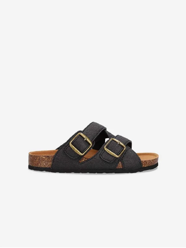 Men's sandals with a toe post designSamet Unisex Piñatex Vegan Leather Sandals | Black Men's sandals with a toe post designSamet Unisex Piñatex Vegan Leather Sandals | Black
