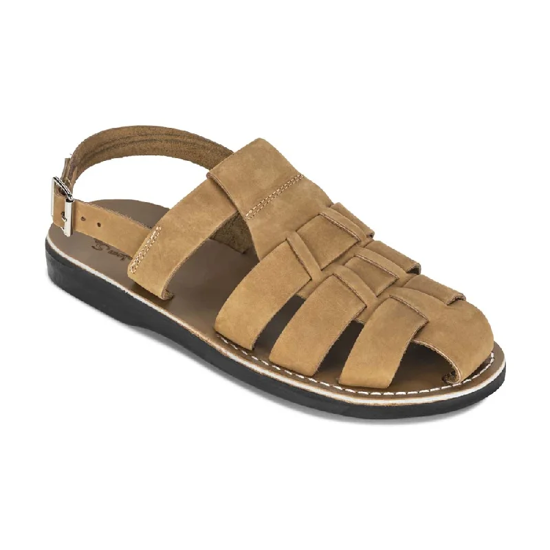 Men's sandals in a neutral color like black or brownMichael - Closed Toe Leather Fisherman Sandal | Tan Nubuck Men's sandals in a neutral color like black or brownMichael - Closed Toe Leather Fisherman Sandal | Tan Nubuck