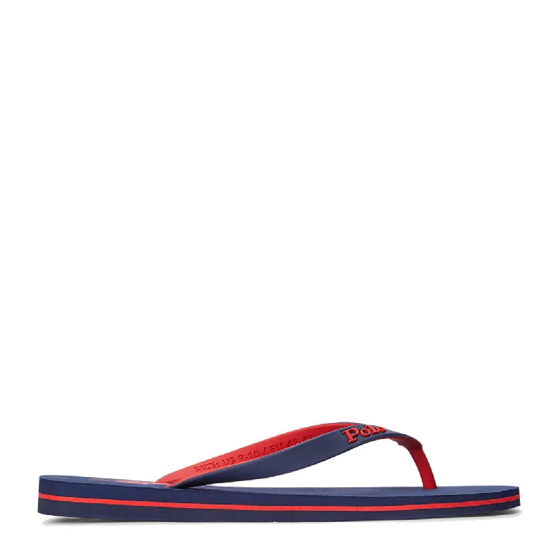 Men's sandals with a leather lining for comfortPolo Ralph Lauren Bolt Logo Flip-Flop Newport Navy / Red Men's sandals with a leather lining for comfortPolo Ralph Lauren Bolt Logo Flip-Flop Newport Navy / Red