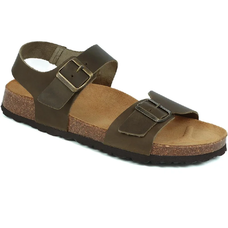Men's sandals with a decorative buckle or charmWoburn Leather Sandals - WOBURN / 325 468 Men's sandals with a decorative buckle or charmWoburn Leather Sandals - WOBURN / 325 468