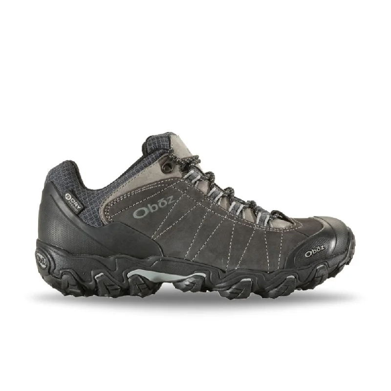 Men's Oxford shoes with a decorative inlay on the toeOboz Men's Bridger Low Waterproof - Dark Shadow Men's Oxford shoes with a decorative inlay on the toeOboz Men's Bridger Low Waterproof - Dark Shadow