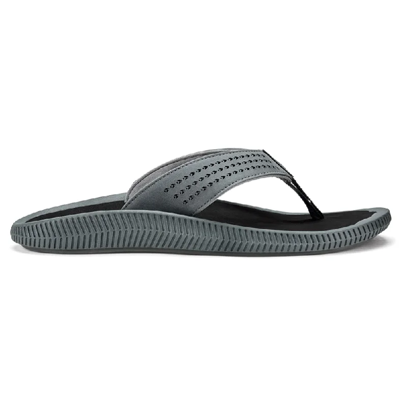 Men's sandals with a flexible sole for easy movementOluKai Ulele Flip Flop Dark Shadow/Black (Men's) Men's sandals with a flexible sole for easy movementOluKai Ulele Flip Flop Dark Shadow/Black (Men's)