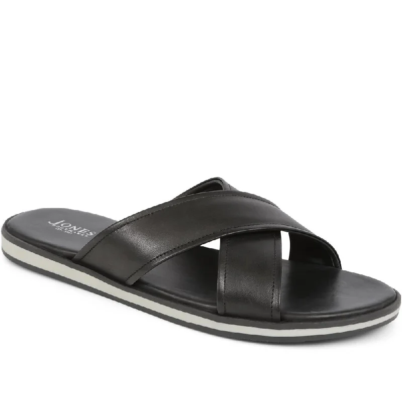Men's sandals with a rubber sole for tractionWhitstable Leather Sliders - WHITSTABLE / 325 003 Men's sandals with a rubber sole for tractionWhitstable Leather Sliders - WHITSTABLE / 325 003