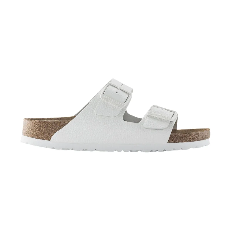 Men's sandals with a perforated leather upper for ventilationBrikenstock Arizona Soft Footbed Sandal - Leather White Men's sandals with a perforated leather upper for ventilationBrikenstock Arizona Soft Footbed Sandal - Leather White