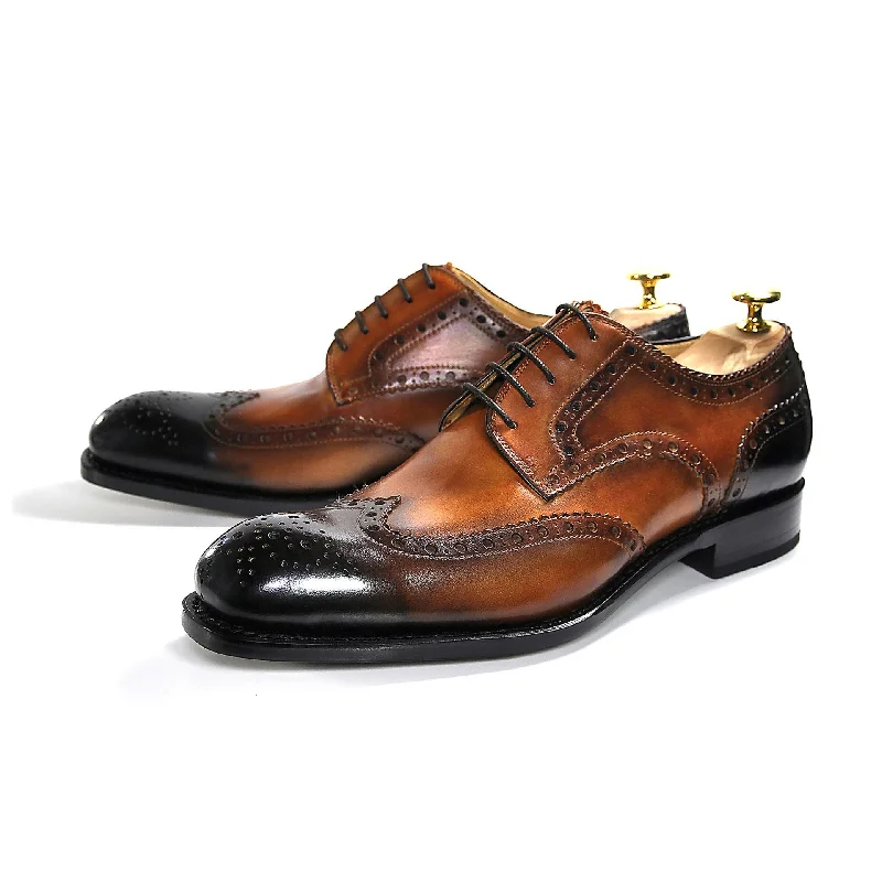Men's Oxfords with a lace - up closure and a narrow fitUgo Vasare H & H Wingtip Brogue Men's Oxfords with a lace - up closure and a narrow fitUgo Vasare H & H Wingtip Brogue